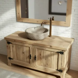Mueble de baño rústico a medida