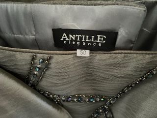 Completo gonna top stola verde con strass