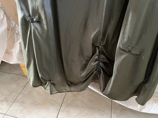 Completo gonna top stola verde con strass