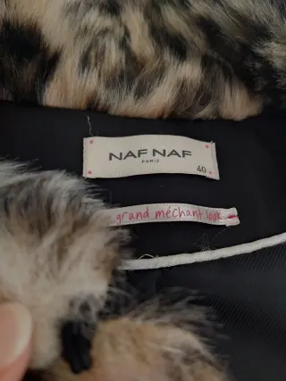 Chaquetón pelo sintético Animal Print NAF-NAF.