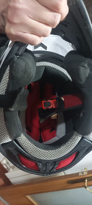 Casco Moto Blanco con Visera Oscura XL