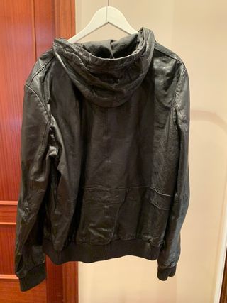 Chaqueta de cuero con capucha All Saints