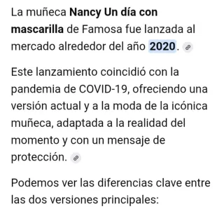 Muñeca Nancy con mascarilla floral