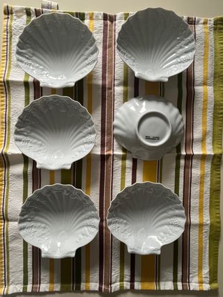 6 Conchas Philippe Deshoulieres Limoges Porcelana