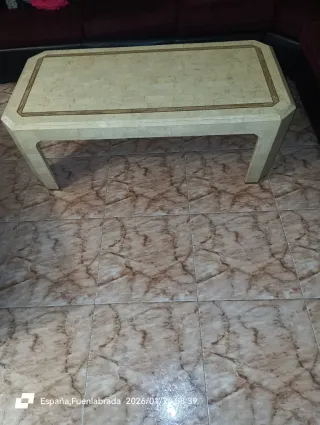 Mesa de centro de material fosil, simula mármol