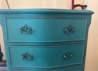 Cómoda vintage turquesa madera