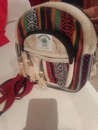 Mochila pequeña hippie multicolor