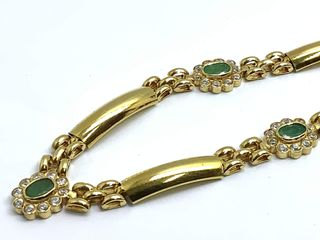 E1185797-0 Cadena Oro 18K Con Circonita,Esmeral