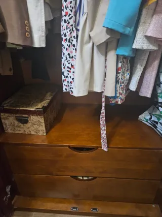 Armario de madera con espejos