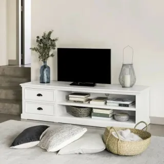 Mueble TV blanco madera