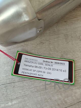 Tubo de escape Yamaha MT-09 . FZ 09 2014 - GPR