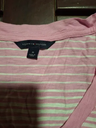 Camiseta Tommy Hilfiger Rayas Rosas y Blancas
