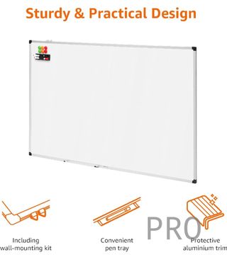 Pizarra blanca magnética con bandeja - Amazon Basics