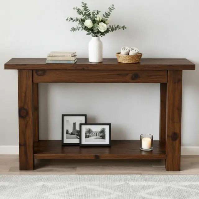 Consola rústica de madera a medida