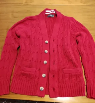 Chaqueta de punto roja hombre