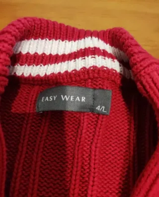 Chaqueta de punto roja hombre