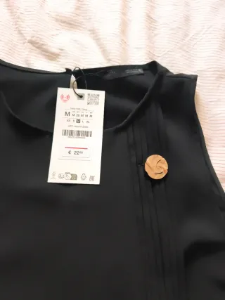 Top Zara Negro sin Mangas