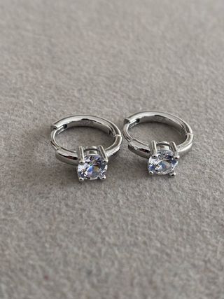 Aretes Plata Pequeños Circonita Brillante