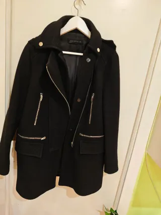 Abrigo Zara Negro Mujer