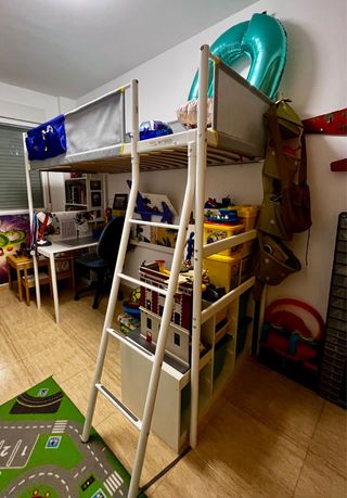 Estructura cama alta 90x120 con escritorio