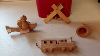 Set 4 Addobbi Natalizi Legno