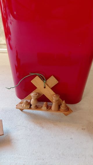 Set 4 Addobbi Natalizi Legno