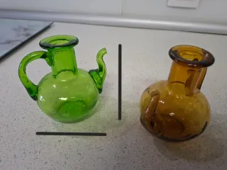 Juego 2 vinagreras vintage cristal