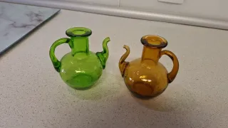 Juego 2 vinagreras vintage cristal