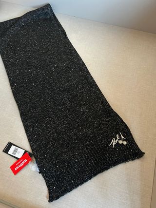 Bufanda Karl Lagerfeld Negra y Plateada