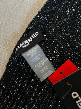 Bufanda Karl Lagerfeld Negra y Plateada