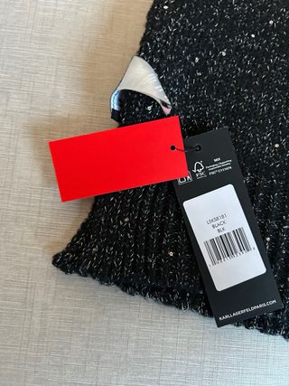 Bufanda Karl Lagerfeld Negra y Plateada