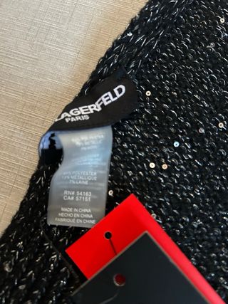 Bufanda Karl Lagerfeld Negra y Plateada