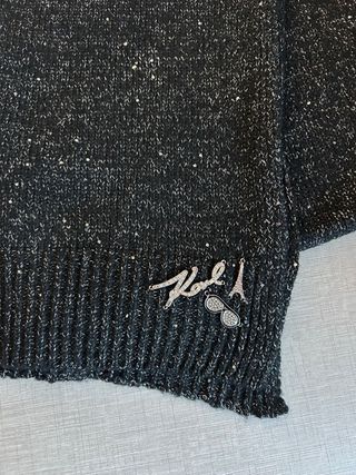 Bufanda Karl Lagerfeld Negra y Plateada