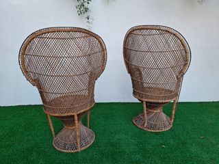 Pareja Sillones Mid Century Ratán