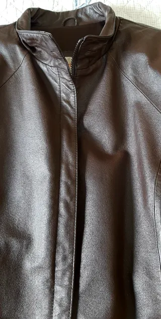 Chaqueta de cuero mujer marrón talla M