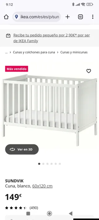 Cuna Ikea Sundvik Blanca