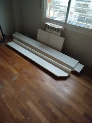 6 Estantes de madera blancos,en dm