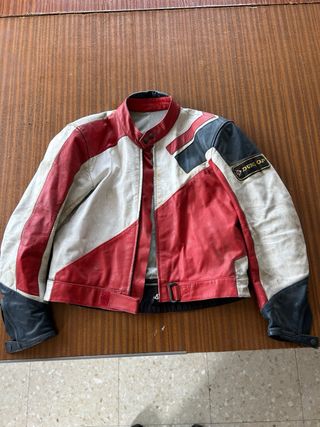 Mono de moto Dainese cuero rojo/negro