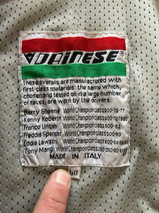 Mono de moto Dainese cuero rojo/negro