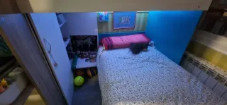 Litera con escritorio, cajón y armario