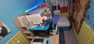 Litera con escritorio, cajón y armario