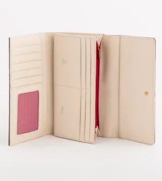 Cartera mujer color crema con detalle dorado