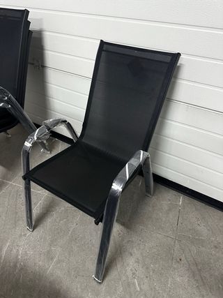 Lote de sillas de jardín negras (4 unidades)