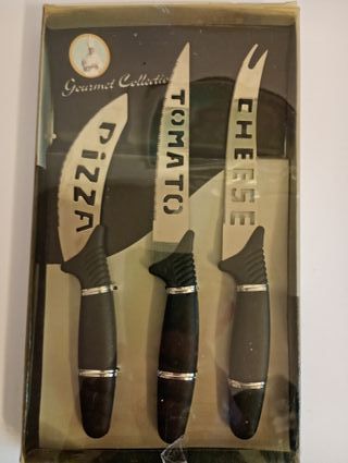 2 set coltelli pizza, pomodoro, formaggio