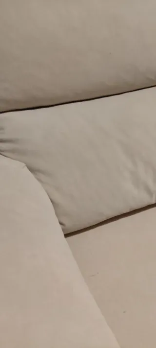 Sofá 3 plazas beige con asientos extraíbles