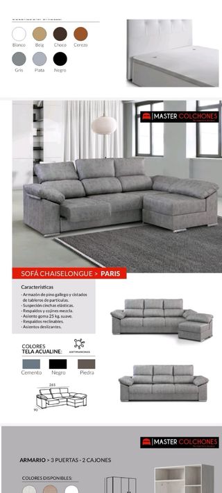 Canapes colchones sofas armarios bases cabezales