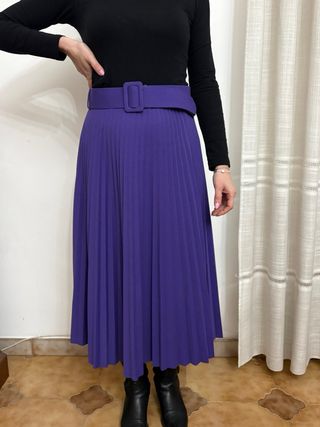 Gonna plissettata viola taglia unica