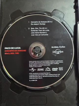 DVD Paco de Lucía - Concierto de Aranjuez 1991