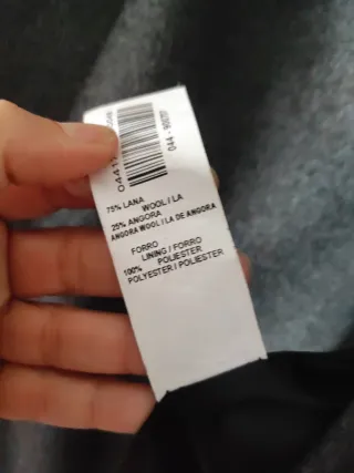 Abrigo de lana y angora ANTEA gris