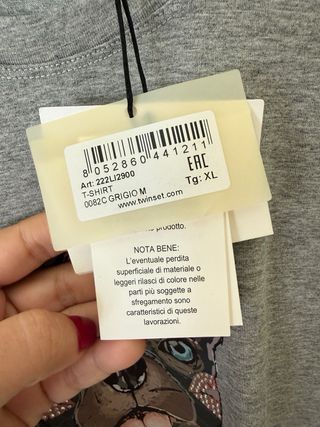 T-shirt Twinset bulldog con strass tg. XL